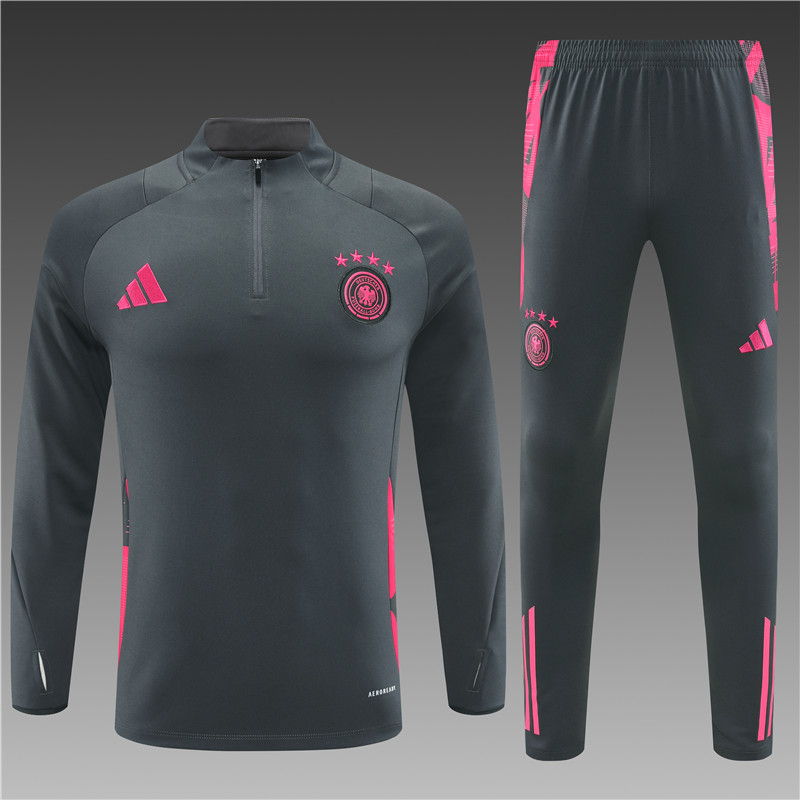 060deced54d5d63a51046116040e0a04 2024/2025 Germany Half-Pull Training Wear Grey Football Shirt