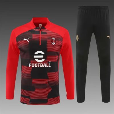 2024/2025 AC Milan Half-Pull Training Wear Red Football Shirt