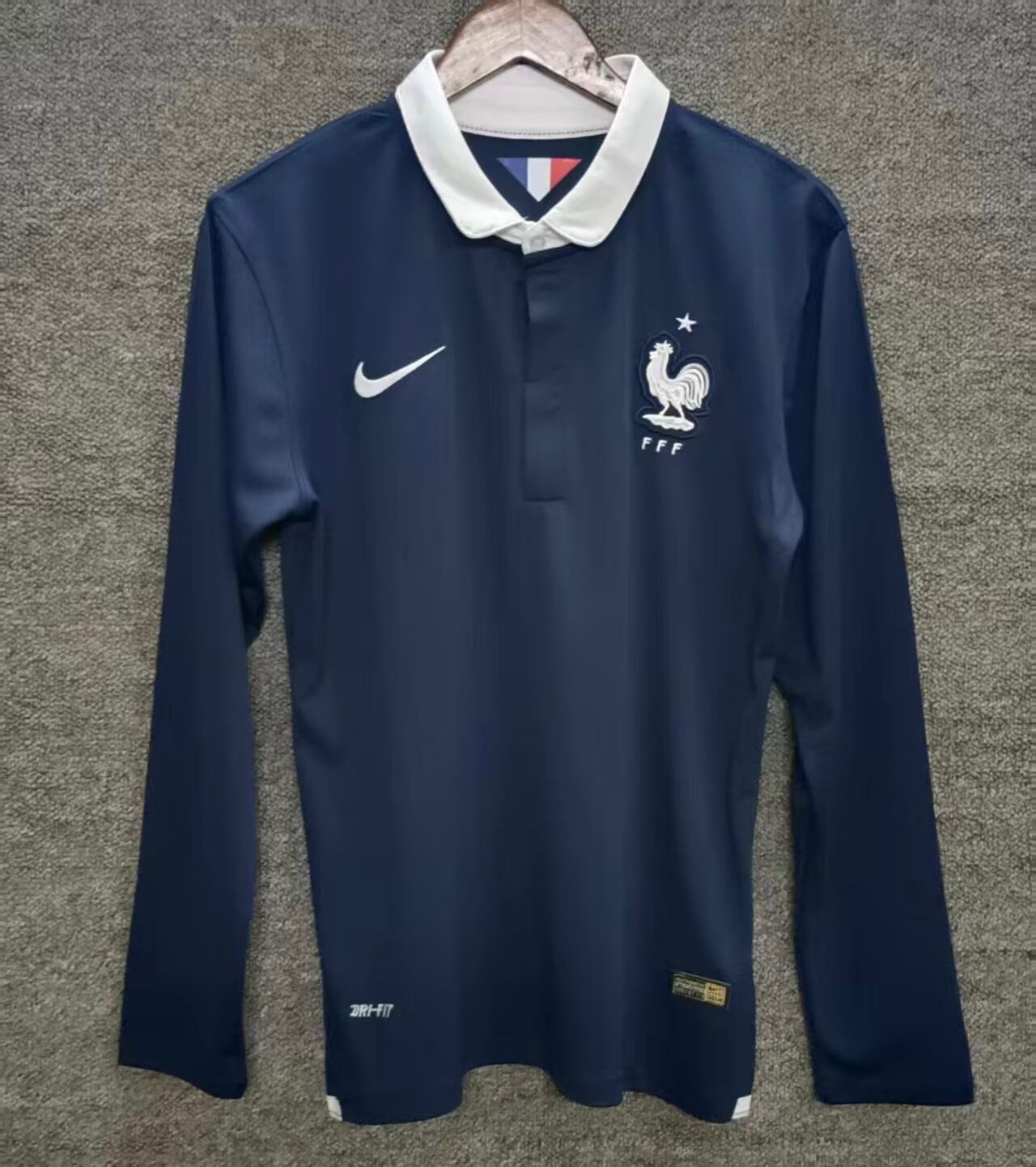 2014 France Home Long sleeves Football Shirt 1:1 Thai Quality