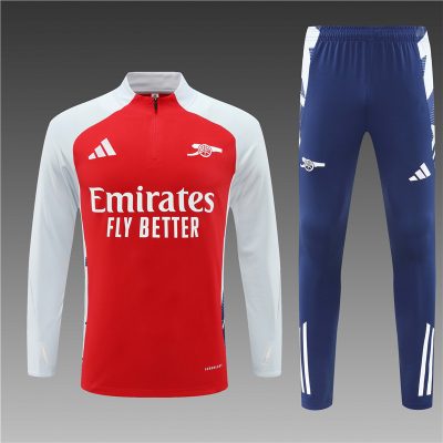 2024/2025 Arsenal Half-Pull Training Wear Red Football Shirt