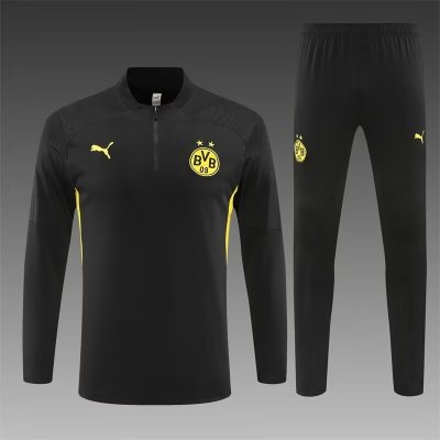 2024/2025 Dortmund Half-Pull Training Wear Black Football Shirt