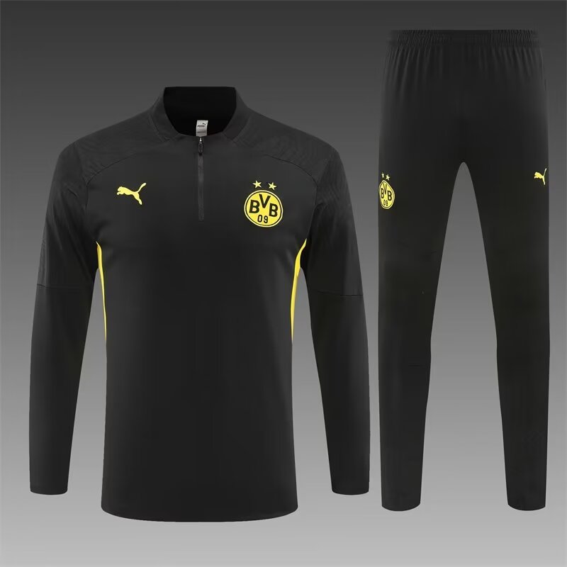 0b0fe8a0acbf4e364ca4e9c7b2ffc852 2024/2025 Dortmund Half-Pull Training Wear Black Football Shirt