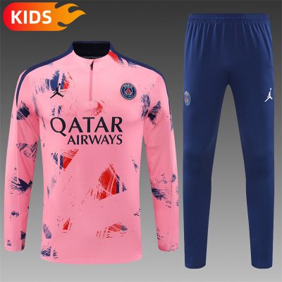 2024/2025 Paris Saint-Germain Half-Pull Training Wear Pink Football Shirt Kids Size