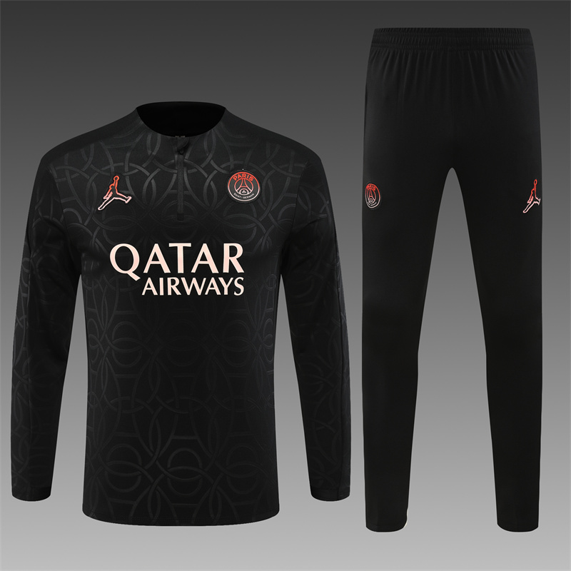 2024/2025 Paris Saint-Germain Half-Pull Training Wear Black Football Shirt