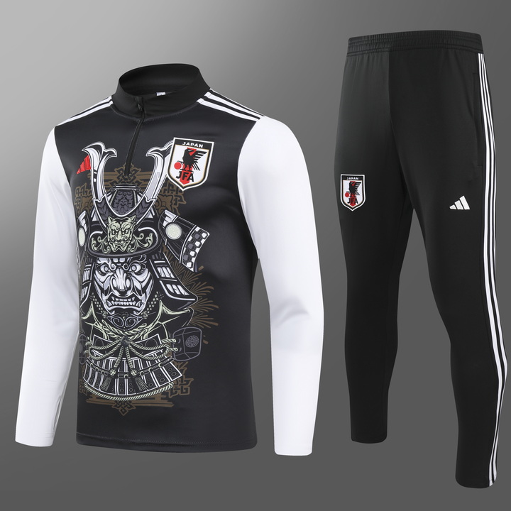 0fc3f753a553e0f003b12dc65bc5455f 2024/2025 Japan Half-Pull Black Football Shirt