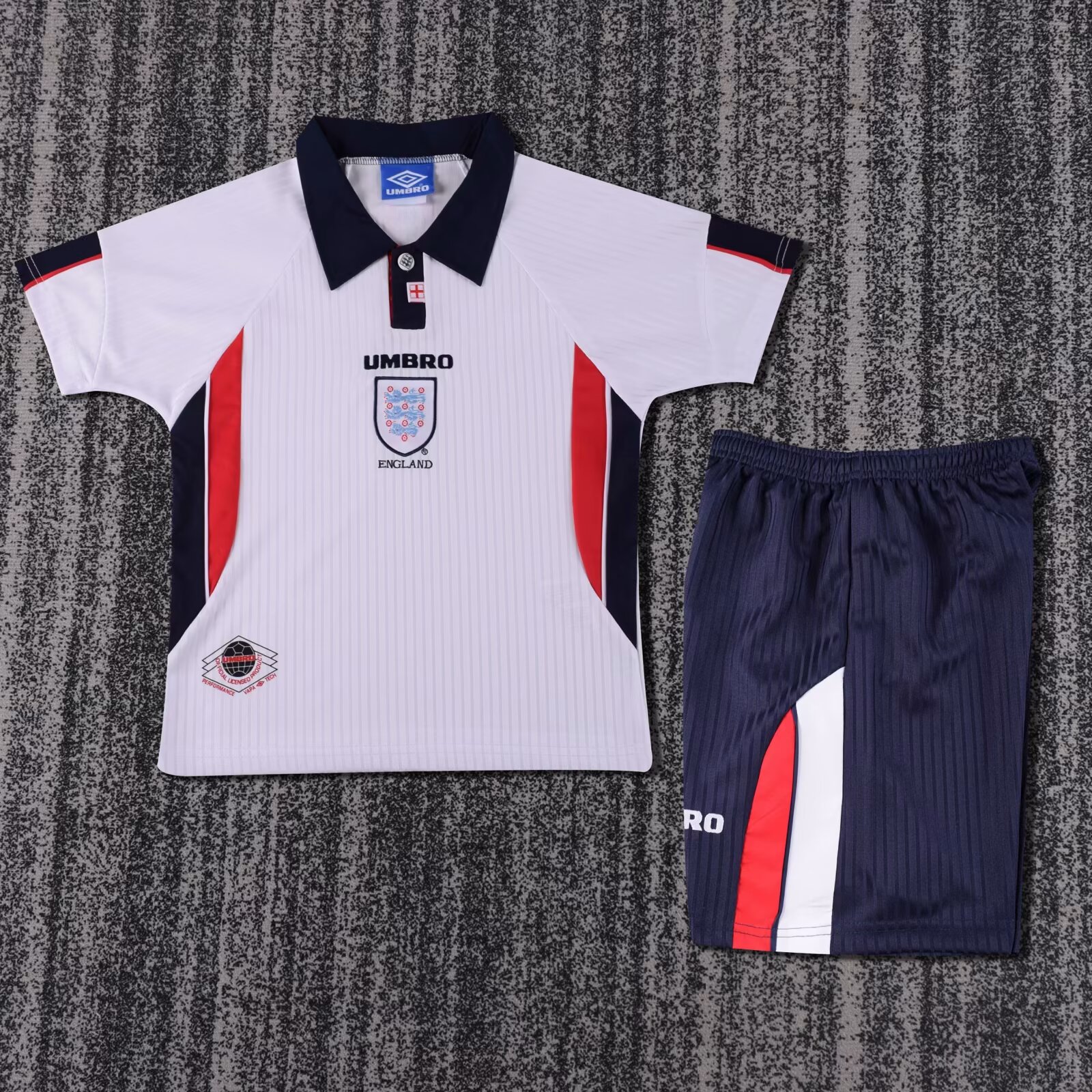 1998 Retro England Home Football Shirt Kids Size 1:1 Thai Quality