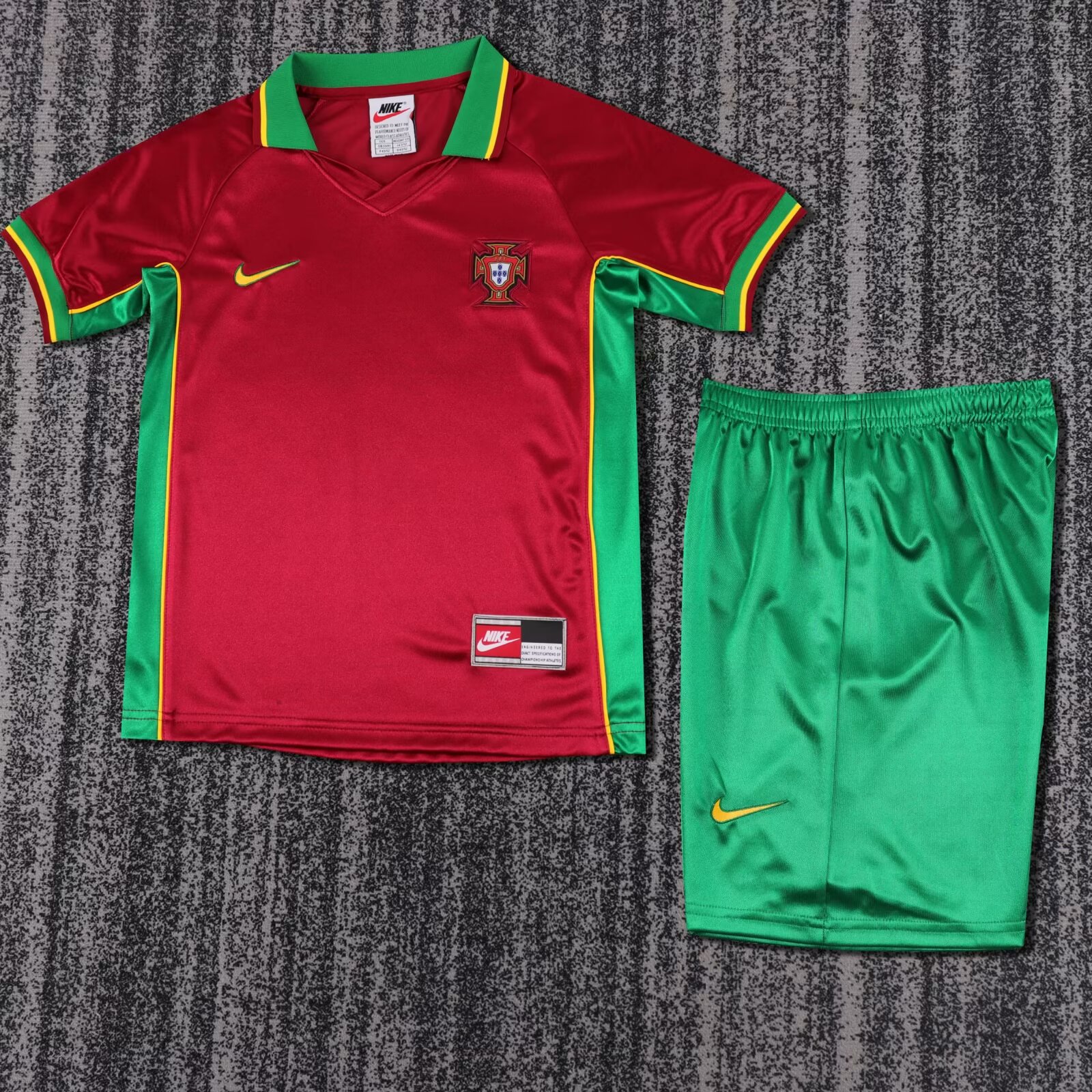 1998 Retro Portugal Home Football Shirt Kids Size 1:1 Thai Quality