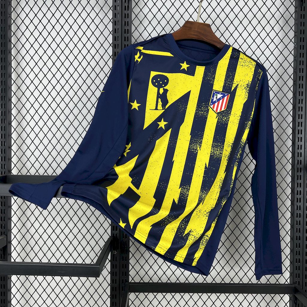2025/2026 Long Sleeve Atletico Madrid Pre-match Football Shirt 1:1 Thai Quality