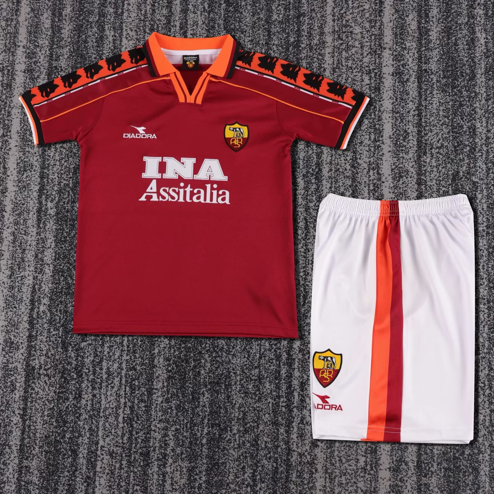 1998/1999 Retro AS Roma Home Football Shirt Kids Size 1:1 Thai Quality