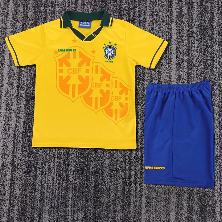 1994 Retro Brazil Home Football Shirt Kids Size 1:1 Thai Quality