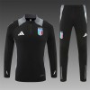 2024/2025 Italy Half-Pull Training Wear Black Football Shirt