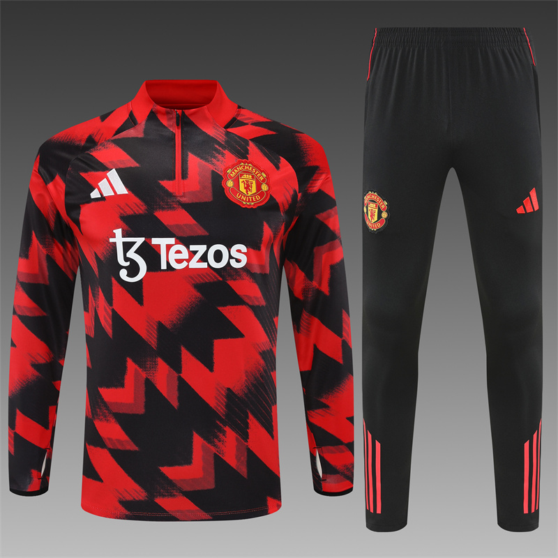 2025/2026 Manchester United Half-Pull Training Suit Football Shirt 1:1 Thai Quality Set