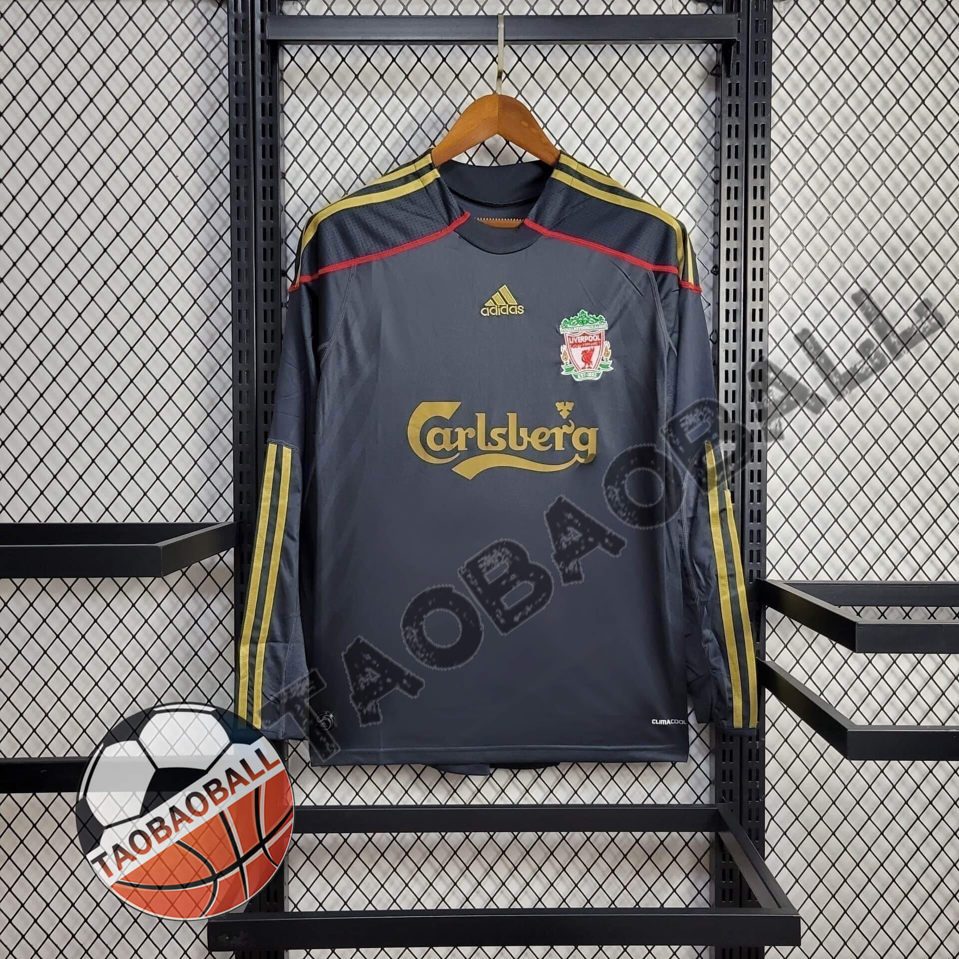 2009/2010 Retro Long Sleeve Liverpool Away Football Shirt 1:1 Thai Quality