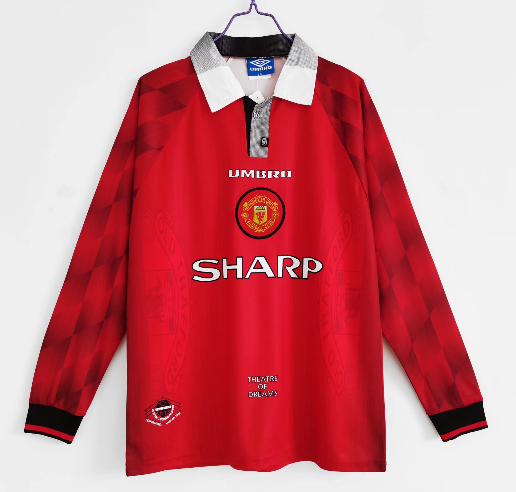 1996/1997 Retro Long Sleeve Manchester United Home Football Shirt 1:1 Thai Quality