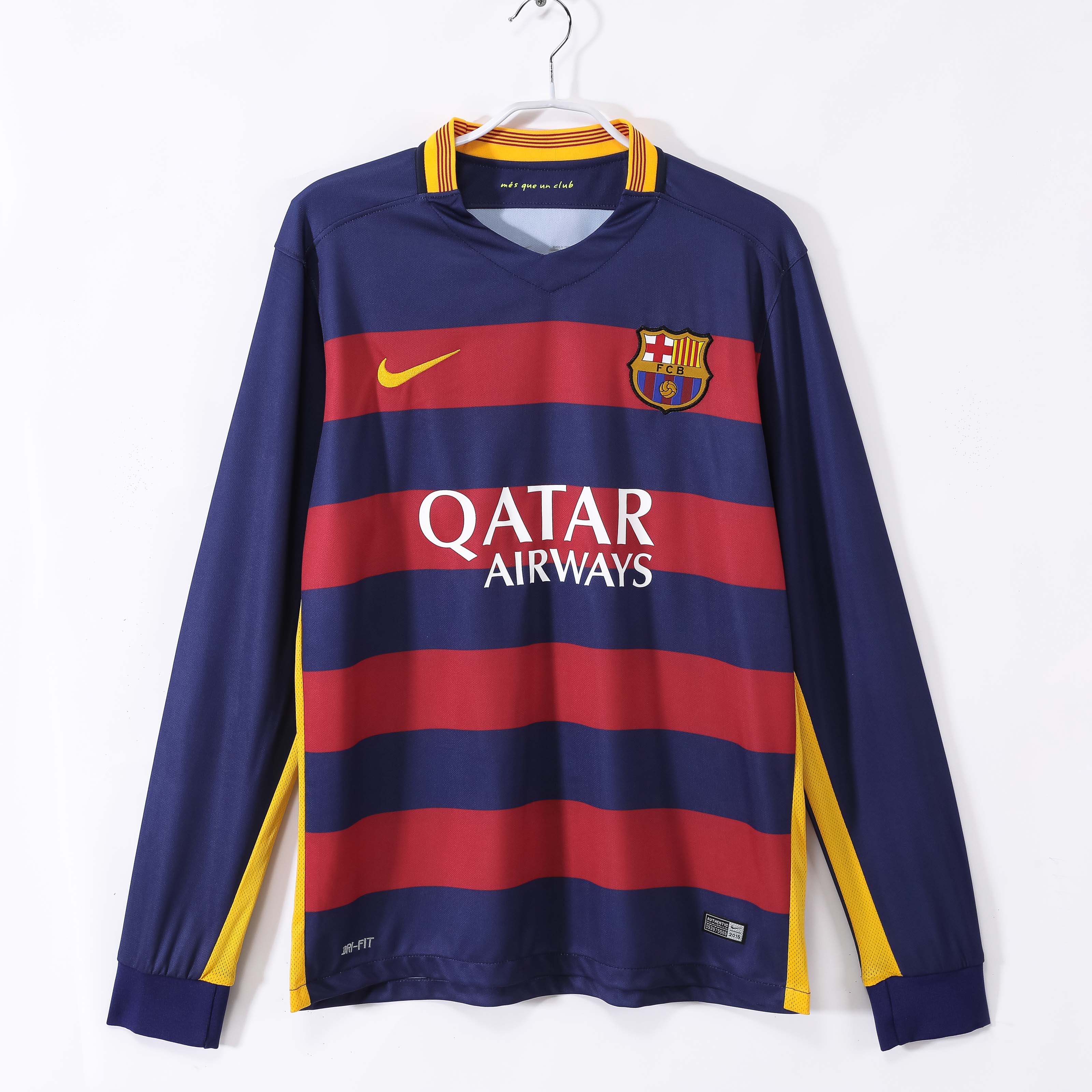 2015/2016 Retro Long Sleeve  Barcelona Home Football Shirt 1:1 Thai Quality