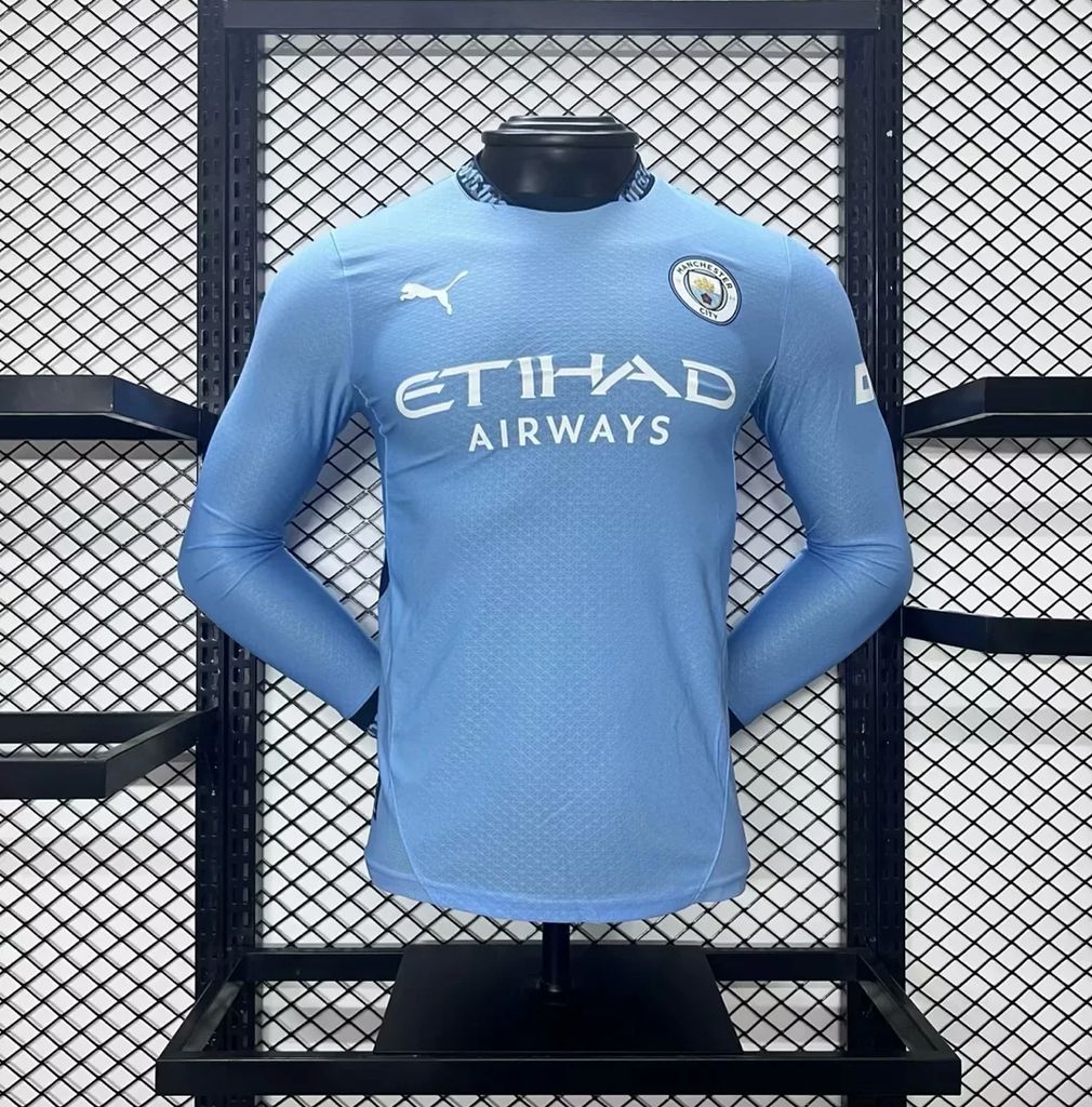 2024/2025 Long Sleeve Player Version Manchester City Home Football Shirt 1:1 Thai Quality