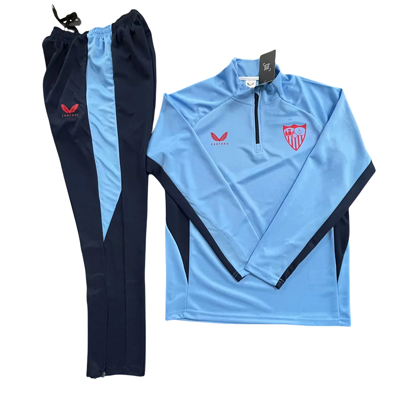 2024/2025 Sevilla Half-Pull Training Wear Blue Football Shirt