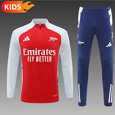 2024/2025 Arsenal Half-Pull Training Wear Red Football Shirt Kids Size