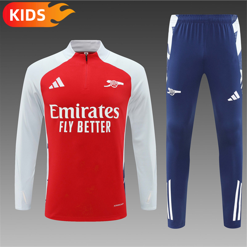 22d5b7e7200d40970e1564ac5b6650d9 2024/2025 Arsenal Half-Pull Training Wear Red Football Shirt Kids Size