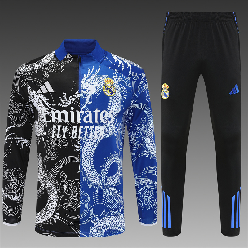 2025/2026 Real Madrid Half-Pull Training Suit Football Shirt 1:1 Thai Quality Set