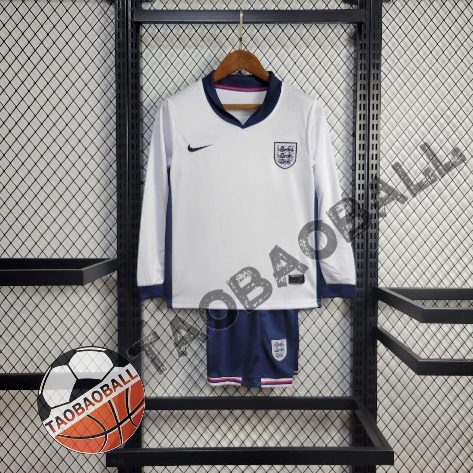 2024 Long Sleeve England Home Football Shirt Kids Size 1:1 Thai Quality