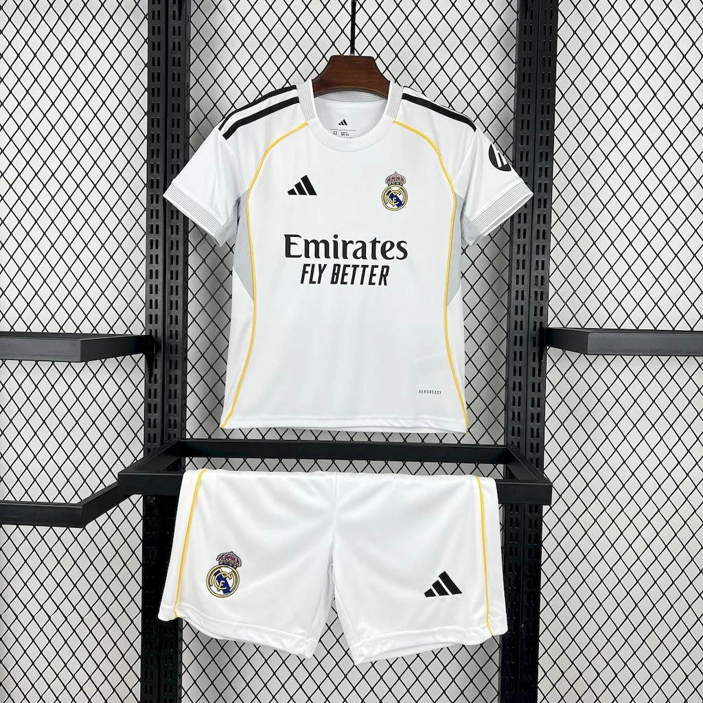 2025/2026 Real Madrid Home Football Shirt Kids Size 1:1 Thai Quality