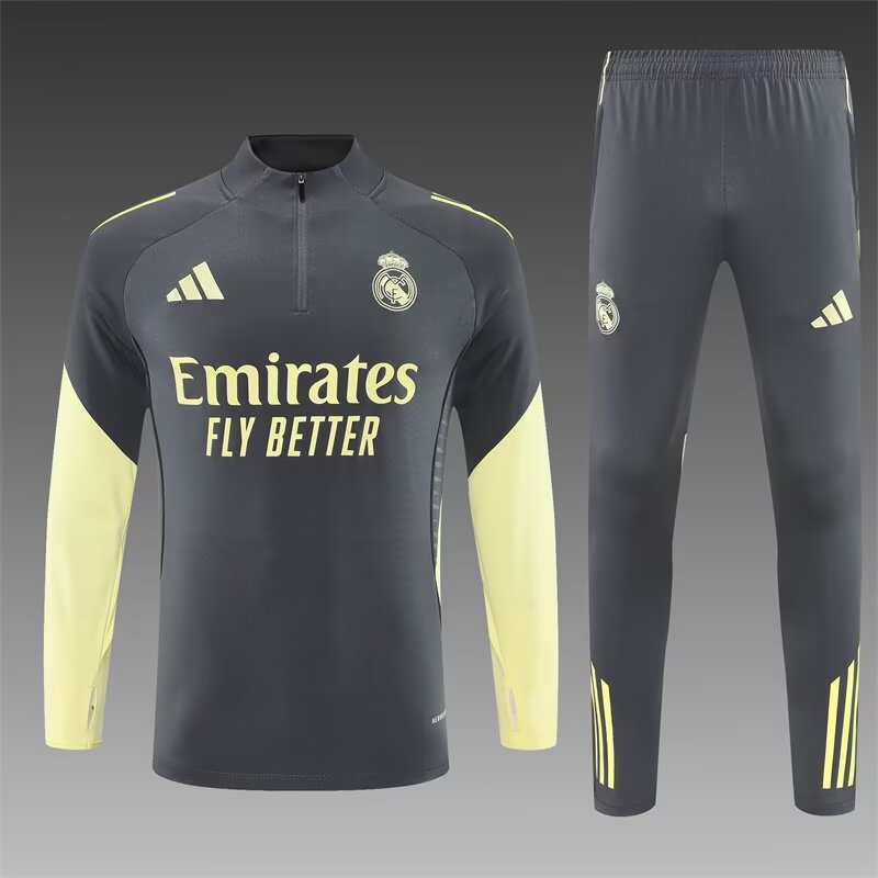 2025/2026 Real Madrid Half-Pull Training Suit Football Shirt 1:1 Thai Quality Set