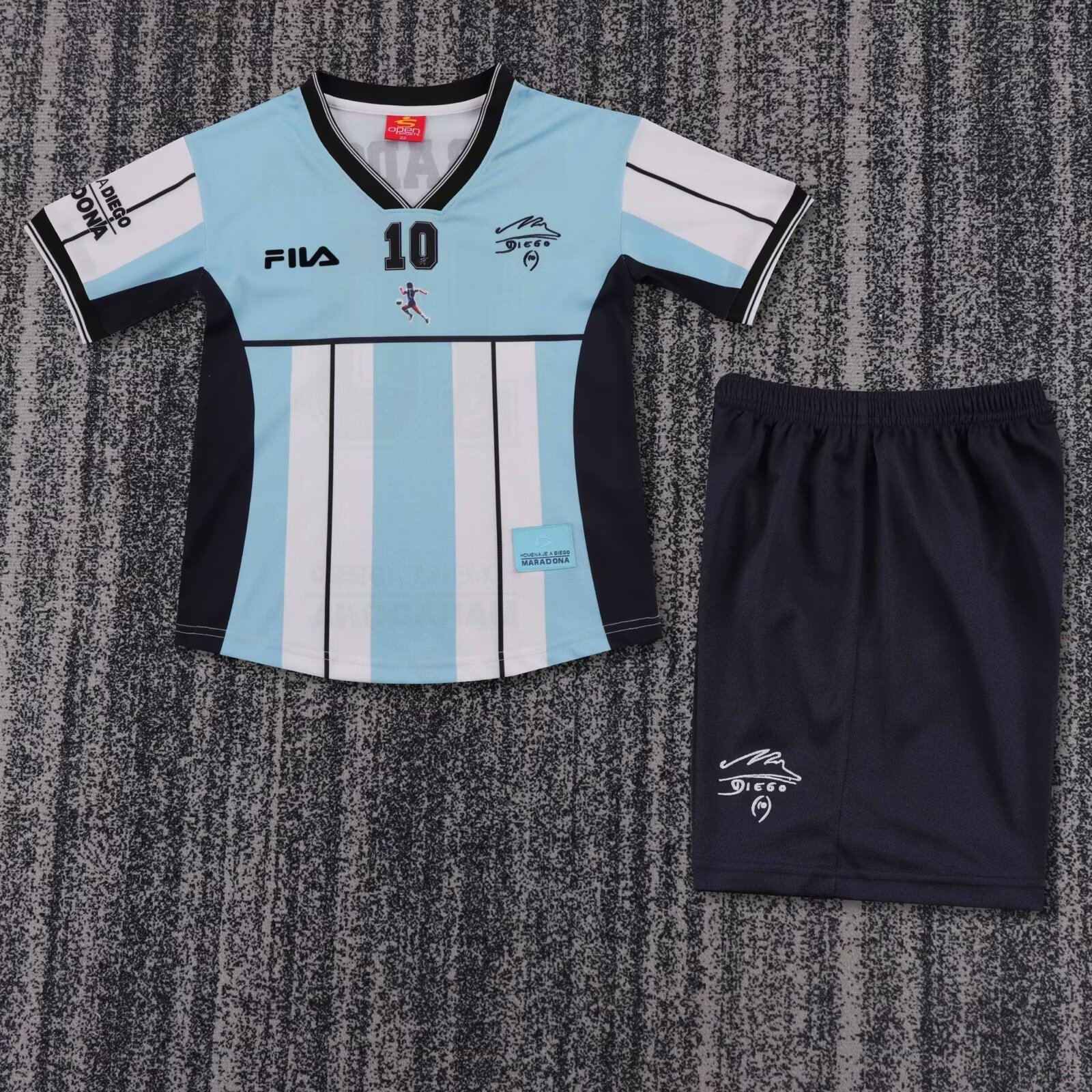 2001 Retro Argentina Maradona Commemorative Edition Football Shirt Kids Size 1:1 Thai Quality