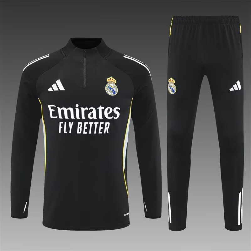 2025/2026 Real Madrid Half-Pull Training Suit Football Shirt 1:1 Thai Quality Set