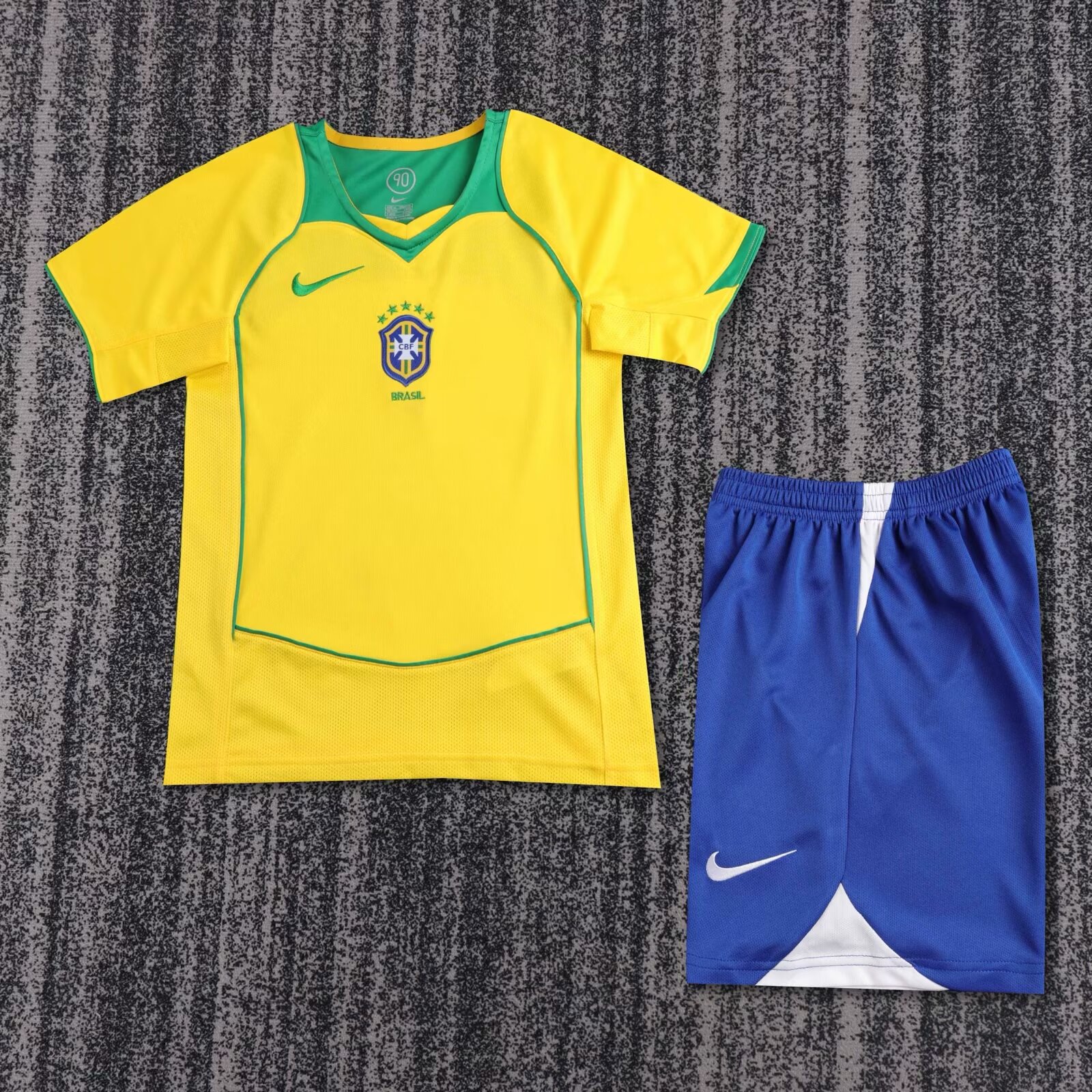2004 Retro Brazil Home Football Shirt Kids Size 1:1 Thai Quality