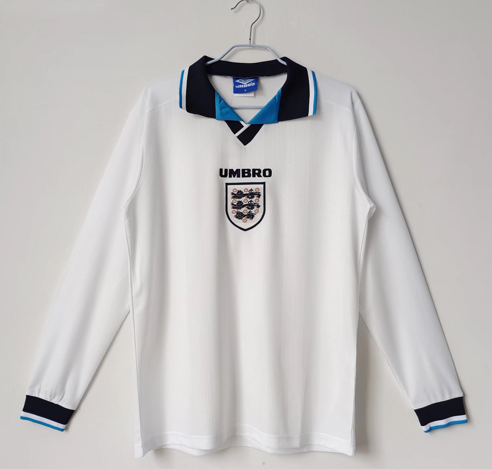1996 Retro Long Sleeve England Home Football Shirt 1:1 Thai Quality