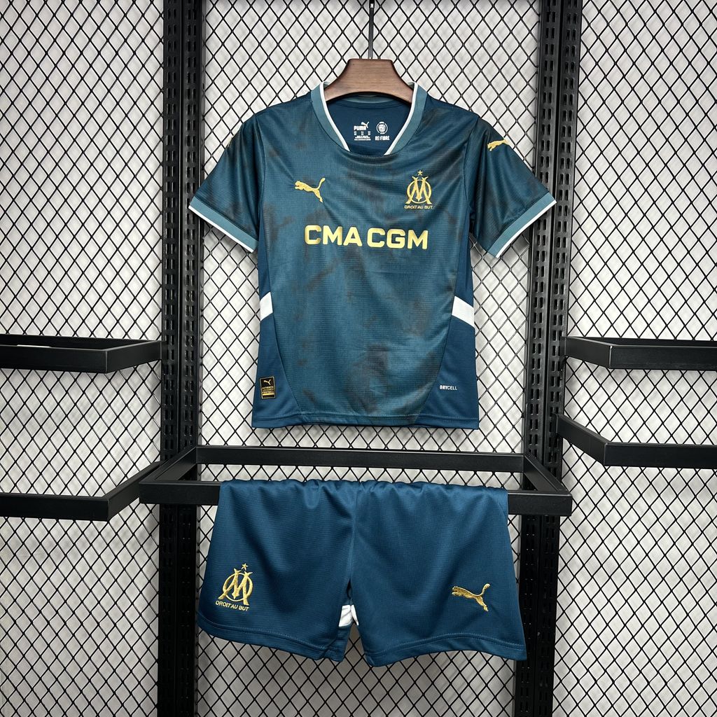 2024/2025 Olympique Marseille Away Football Shirt Kids Size 1:1 Thai Quality