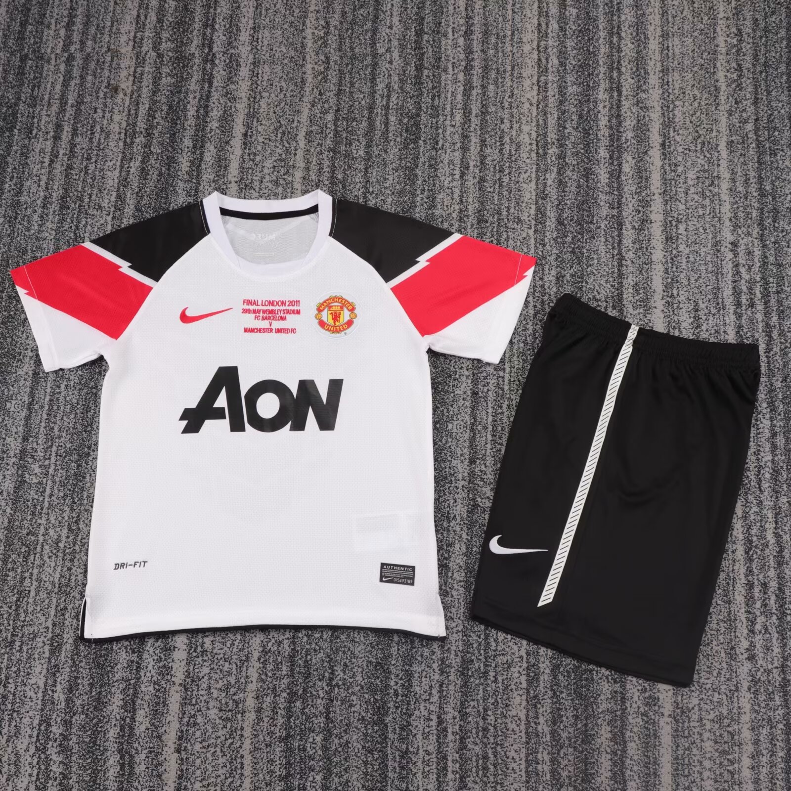 2011/2012 Retro Manchester United Away Champions League Football Shirt Kids Size 1:1 Thai Quality
