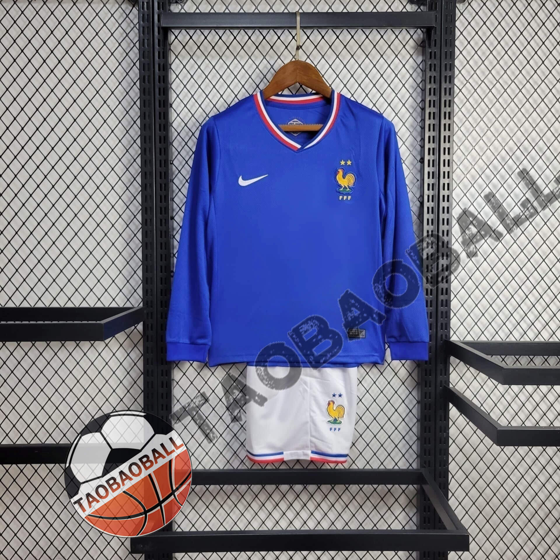 2024 Long Sleeve France Home Football Shirt Kids Size 1:1 Thai Quality