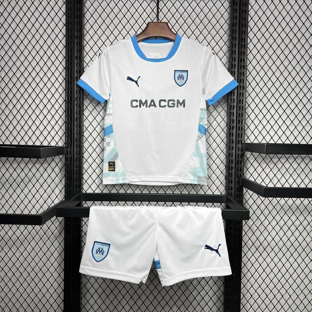 2024/2025 Olympique Marseille Home Football Shirt Kids Size 1:1 Thai Quality