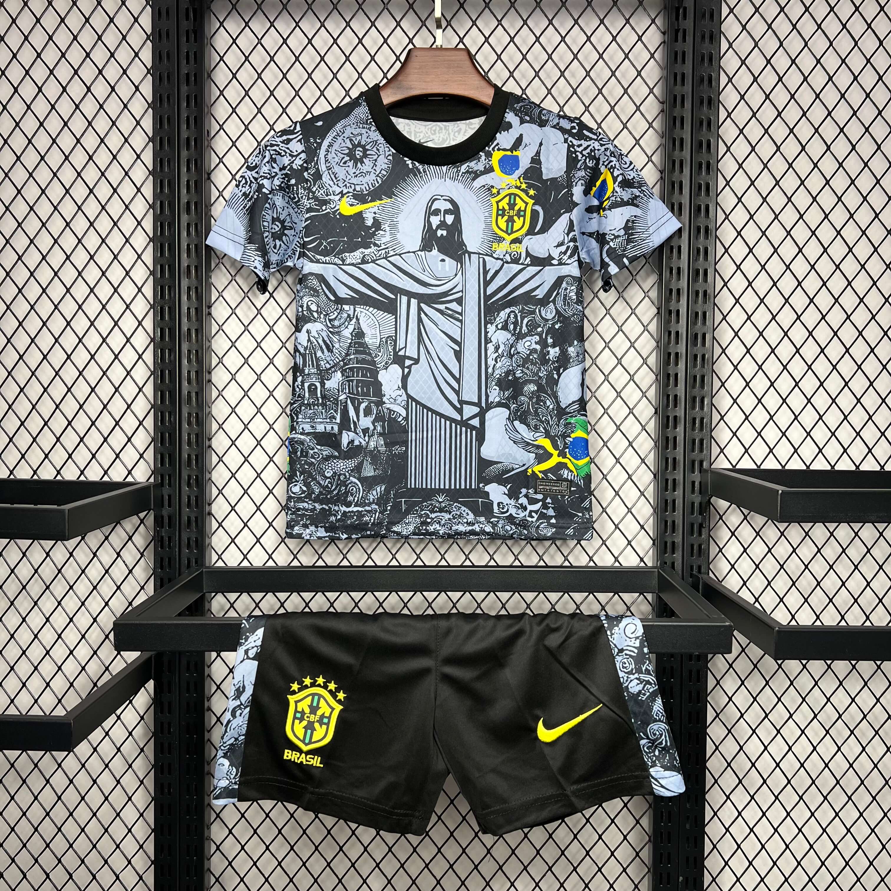 2024 Brazil Grey Football Shirt Kids Size 1:1 Thai Quality
