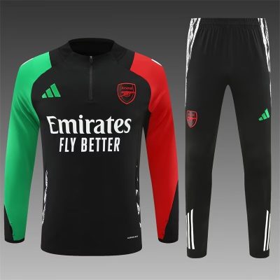 2024/2025 Arsenal Half-Pull Training Wear Black Football Shirt