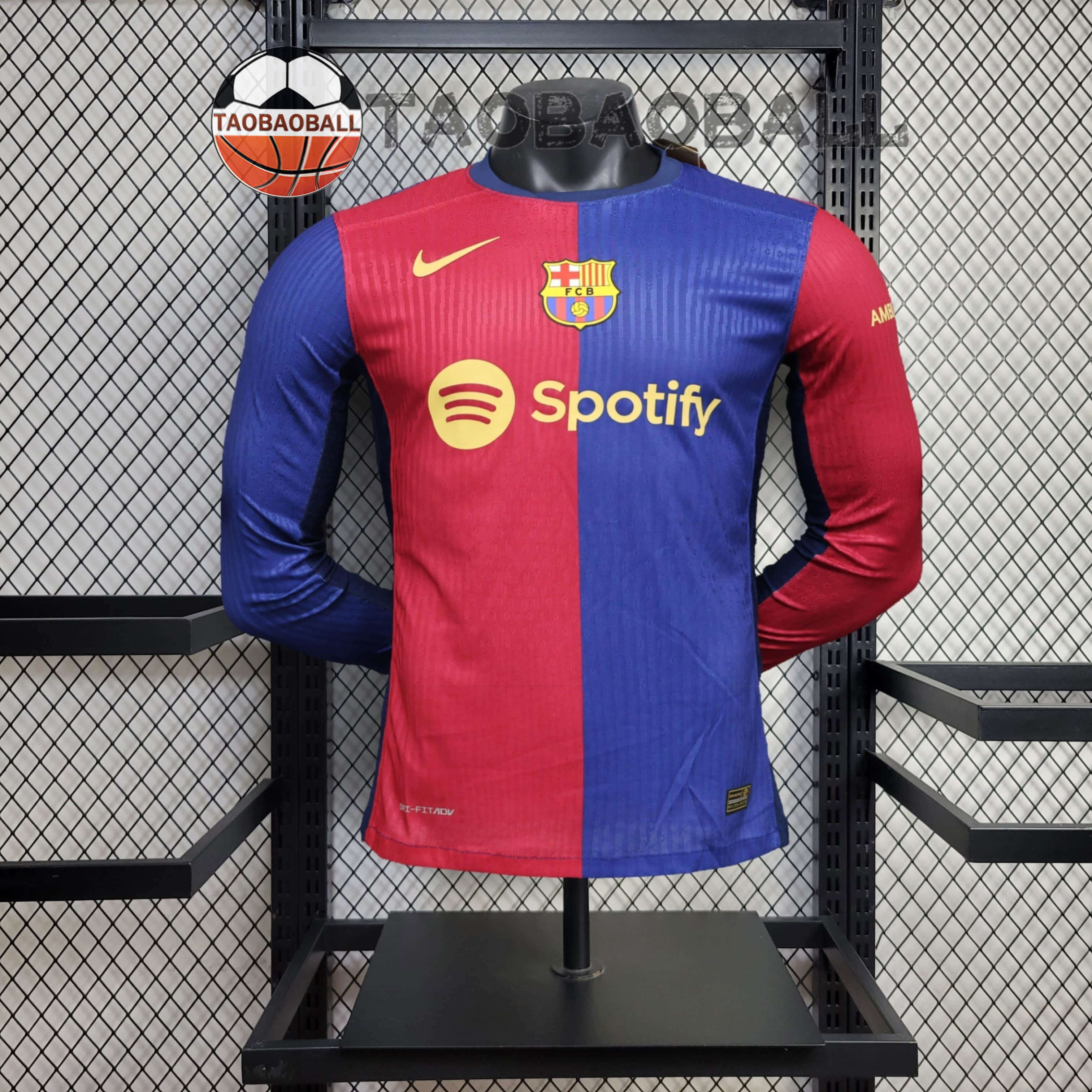 2024/2025 Long Sleeve Player Version Barcelona Home Football Shirt 1:1 Thai Quality