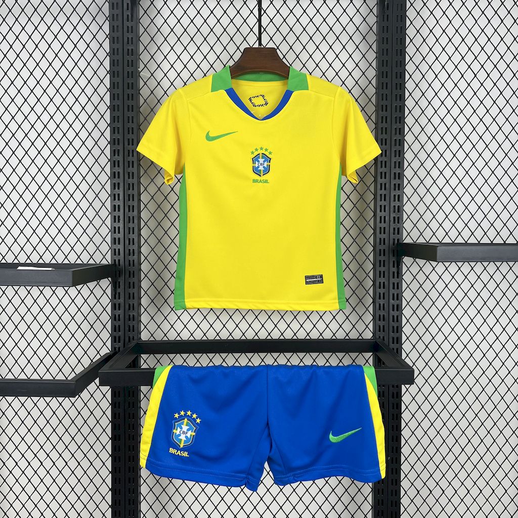 2025/2026 Brazil Home Football Shirt Kids Size 1:1 Thai Quality