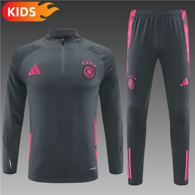 2024/2025 Germany Half-Pull Training Wear Grey Football Shirt Kids Size