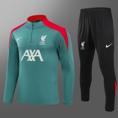 2024/2025 Liverpool Half-Pull Training Wear Green Football Shirt