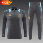 2024/2025 Argentina Half-Pull Training Wear Dark Gray Football Shirt Kids Size