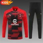 2024/2025 AC Milan Half-Pull Training Wear Red Football Shirt Kids Size