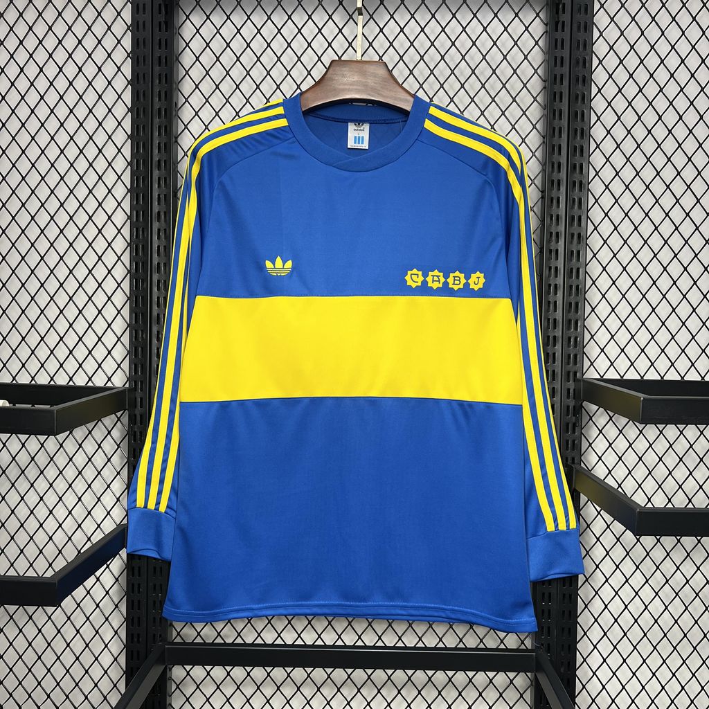 1981 Retro Long Sleeve Boca Juniors Home Football Shirt 1:1 Thai Quality