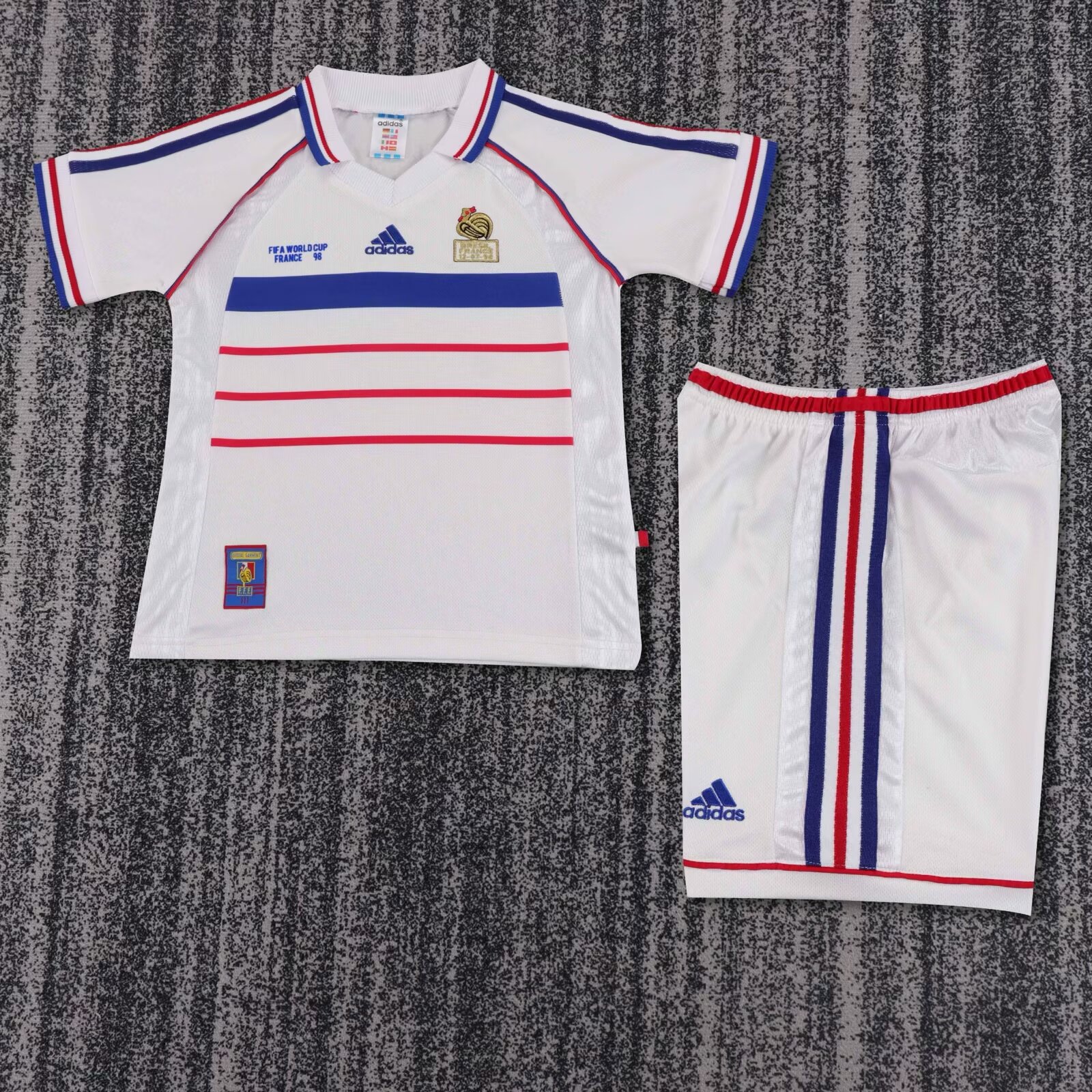 1998 Retro France Away Football Shirt Kids Size 1:1 Thai Quality