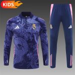 2024/2025 Real Madrid Half-Pull Training Wear Royal Blue Football Shirt Kids Size