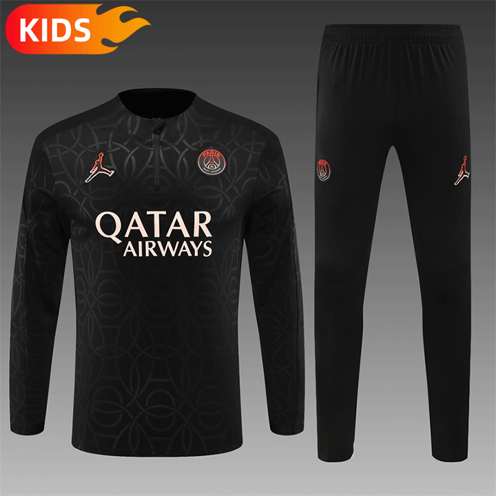 2024/2025 Paris Saint-Germain Half-Pull Training Wear Black Football Shirt Kids Size