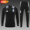 2024/2025 Italy Half-Pull Training Wear Black Football Shirt Kids Size
