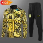 2024/2025 Brazil Half-Pull Special Edition Yellow Football Shirt Kids Size