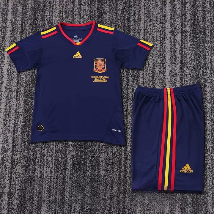 2010 Retro Spain Away Football Shirt Kids Size 1:1 Thai Quality
